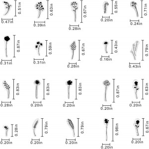 VCS-005 Paj vase pob tshab meej thwj rau daim npav ua thiab duab album kho kom zoo nkauj, me cog vase roj hmab foob paj nplooj foob foob rau DIY scrapbook