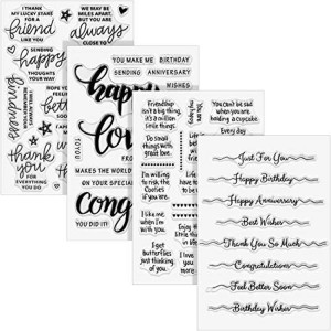 8CP63 Greeting Words Pattern DIY Scrapbooking Clear Stamp