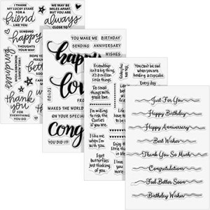 8CP63 Куттуктоо сөздөрү үлгүсү DIY Scrapbooking Clear Stamp