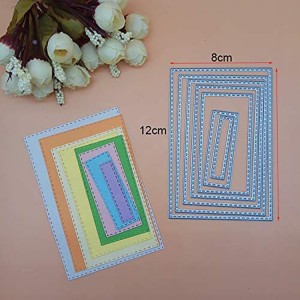 ACD02-8pcs Stitched Rectangle Frame Metal Die Cuts