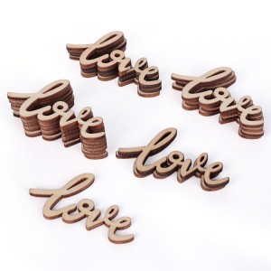 BWS005 Custom Wood Letter Shapes Unfinished Wood Ornaments for Decoration
