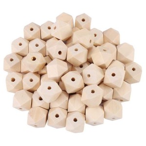 BWB005 Natural Geometric Wooden Beads Octagonal Wood Beads for Decorations
