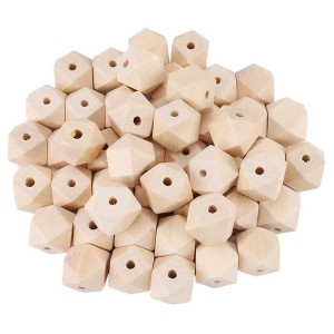 BWB005 Natural Geometric Wooden Beads Octagonal Wood Beads para sa Dekorasyon