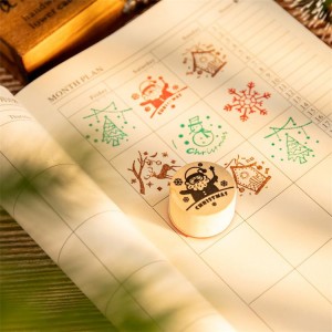 DIY christmas wood rubber stamps scrapbooking xmas party decoration