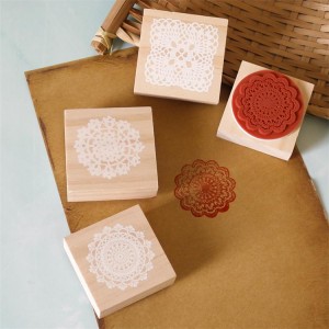 Wood block rubber stamp for scrapbooking cardmaking