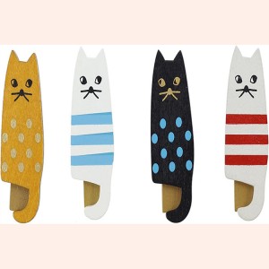 Clothespin clasp in various colors mini wooden cute cat Clothespin clasp bag sealing clip