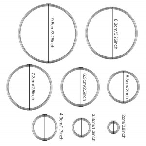 ACD03-8ks Kovové vyrezávacie matrice s okrúhlym rámom pre zošity