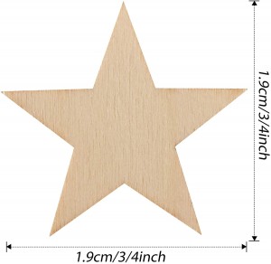 Незавршени дрвени парчиња Дрвена ѕвезда за занает