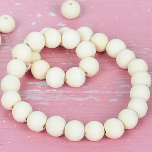 Perles en bois naturel inachevé, rondes, amples, perles d'espacement en bois pour la fabrication artisanale de décorations et de bricolage