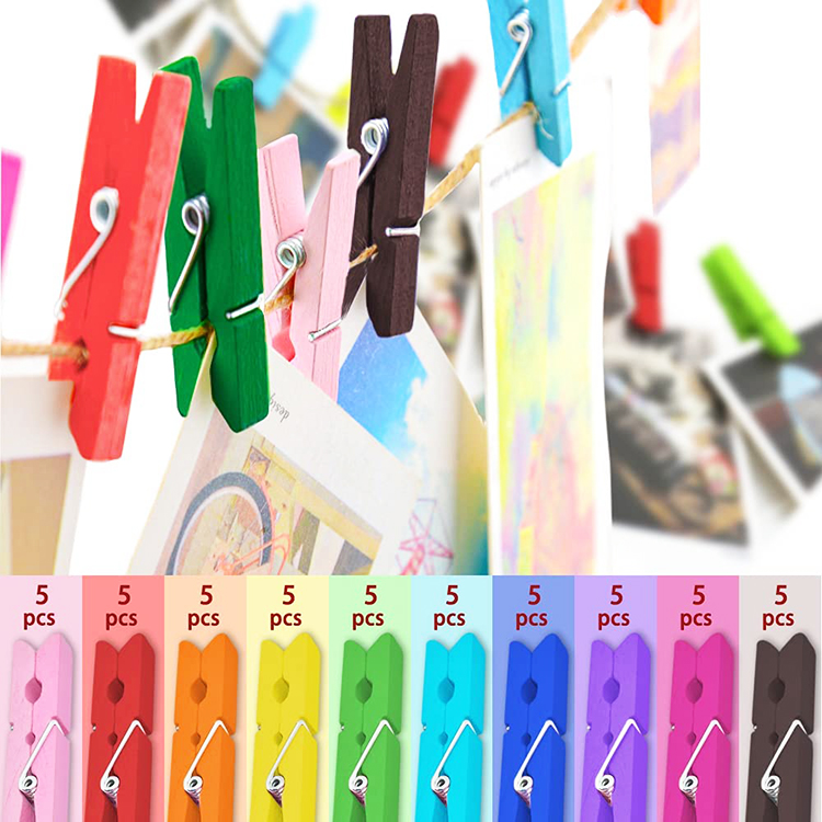 Hot sell 2.9 “10 color wood clothespin para sa dekorasyon