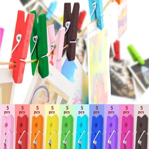 Hot sell custom DIY colorful wood clothespin para sa dekorasyon