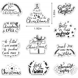 VCS-004 Christmas message transparent clear stamp used for card and photo album decoration, suitable for Christmas DIY scrapbook supplies