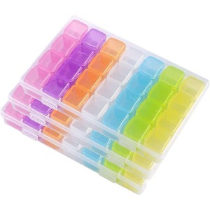 VDPSB-0005 Sino 28 Gitter Upassbar Plastikspäicherbox Bijouen Nagelkunst Diamant Organizer Box Nagelkunst Container Beads Case