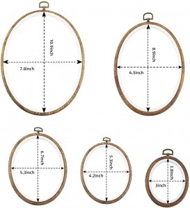 AEH220702- Embroidery Hoop Set Oval Cross Stitch Frame Imitated Wood Hoop