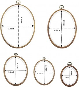 I-AEH220702- iHoop yokuhombisa iSeti i-Oval Cross Stitch Frame efanisiweyo ihuphu yomthi