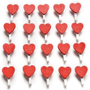 น่ารัก Kawaii Love Hearts ไม้คลิปเสื้อผ้ากระดาษ Photo Peg Pin Clothespin หัตถกรรมคลิปตกแต่งพรรค