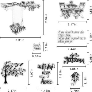 VCS-002 DIY Autumn pob tshab daim npav Silicone stamp card, qab zib lub vaj viav vias pob tshab stamp, siv rau hnub so daim npav ua kom zoo nkauj thiab DIY scrapbook album DIY khoom siv tes ua