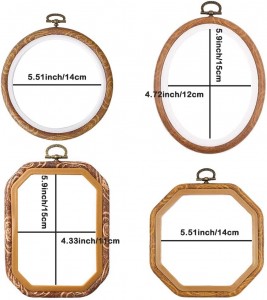 AEH220703- Hoops Embroidery Hoops Imitated Wood Plastic Display Frame Hiki ke hoohana hou ia Cross Stitch Hoop Ring for Art Craft Humuhumu