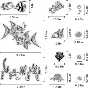 VCS-001 Seewier fisk transparant dúdlik stimpel foar kaart meitsjen plakboek DIY dekoraasje, Seaworld transparant dúdlik stimpel