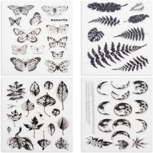 Transparent foob Retro roj hmab pob tshab foob pob tshab silicone pob tshab foob foob siv rau DIY scrapbook card ua kho kom zoo nkauj