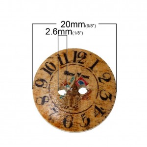 Tshiab Vintage Style Nrov Bulk Mixed Craft Wood Clock Buttons
