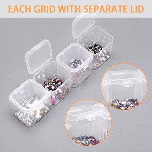 VDPSB-0005 Sino 28 Grids Adjustable Plastic Storage Box Jewelry Nail Art Diamond Organizer Box Nail Art Container Beads Case