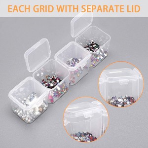 VDPSB-0005 Sino 28 Grids Stillanlegur plastgeymslukassi Skartgripir Nagl Art Diamond Skipuleggjari kassi Nail Art gámur Perlur Case