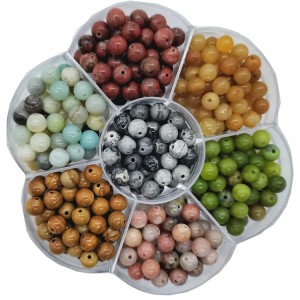 VB-005 6 mm kroglice iz naravnih okroglih dragih kamnov Pristne kroglice iz dragih kamnov v razsutem stanju Velikost luknje za drage kamne 1 mm DIY zapestnica z gladkimi perlami, ogrlica, uhani, izdelava nakita (7 barv -1,6 mm)