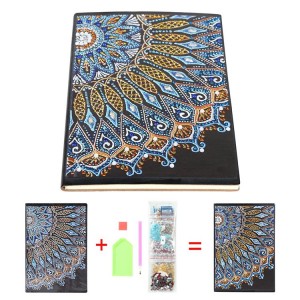 DIY Spesiale Gevormde 5D Diamantverf Leer Cover Notebook Kits vir geskenk