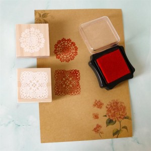 Wood block rubber stamp for scrapbooking cardmaking