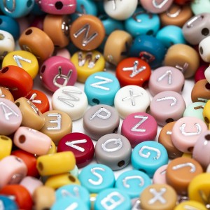 VB-002 500 acrylic silver lettering background beaded bracelet rau hniav nyiaj hniav kub ua