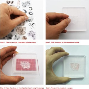 Corak Cantik Bunga Silikon Setem Jelas Kertas Album untuk Diari Pembuatan Kad Notebook Hiasan dan Pembuatan Buku Skrap Kraf Sino