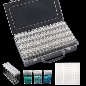 VDPSB-0003 Ṣiṣu 64 Grids kekere igo Nail DIY Art Diamond Tools Organizer Case Bead Rhinestones Studs Decoration Box