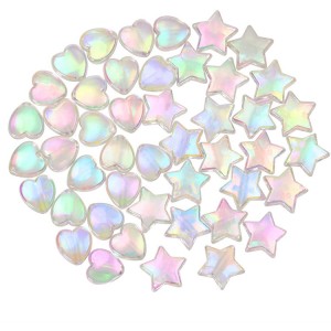 VB-004 Mini akrilik boncuklar 9mm kalp kolye ve takı yapımı için 11mm yıldız boncuklar Bilezik Kolye Küpe Anahtarlık Aksesuarları DIY Zanaat Sevgililer Günü Noel Doğum Günü Hediyesi (beyaz)
