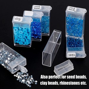 VDPSB-0003 Plastic 64 Grids gamay nga botelya Nail DIY Art Diamond Tools Organizer Case Bead Rhinestones Studs Dekorasyon Storage Box
