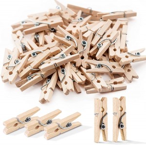 Hot sell nature wood clothespin printed pegs wooden clip wall decorative art party supplies clothes pegs