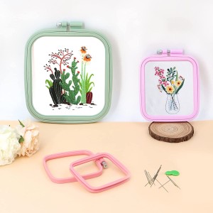 AEH220705- ABS Plastic Square Embroidery Circulos Cross Stitch Hoops Embroidery Frames