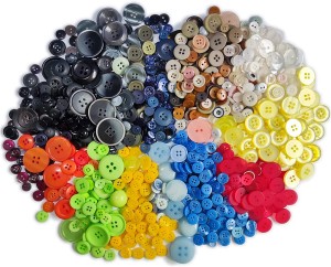 Assorted Mixed Color 2 and 4 Holes Plastic Buttons