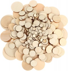 Unfinished Wood Slices Round Wooden Disc Circles Wood Cutouts Ornaments for Craft and Decoration