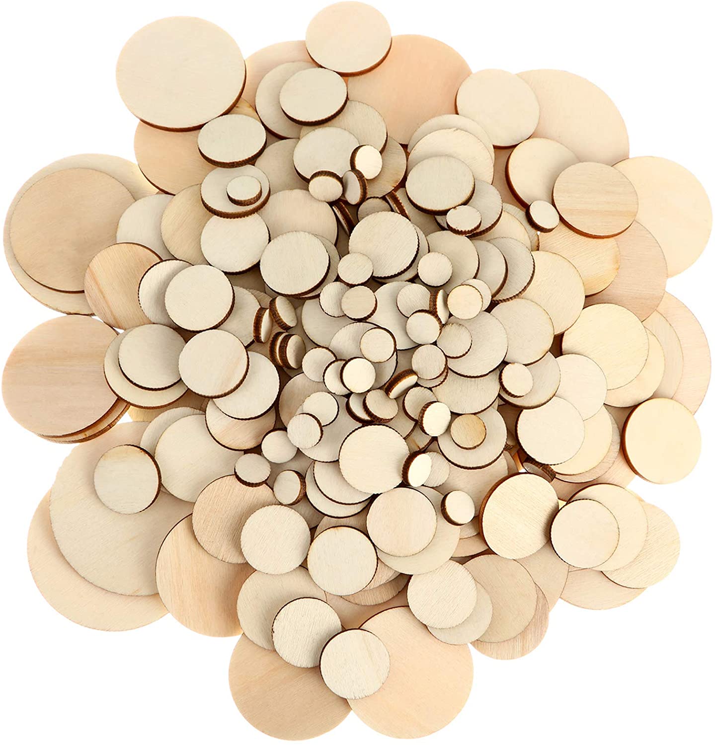 Unfinished Wood Slices Round Wooden Disc Circles Wood Cutouts Ornaments for Craft and Decoration Featured Image