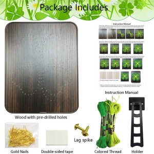 ASR04 Four Leaf Clover DIY String Art Craft Kit Untuk Hiasan Rumah