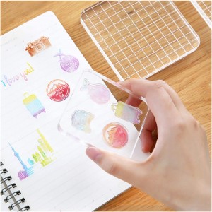 Blocs de timbres en acrylique transparent, outils pour Scrapbooking