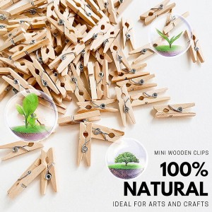 Hot sell nature wood clothespin printed pegs wooden clip wall decorative art party supplies clothes pegs