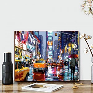 Lag luam wholesale Times Square toj roob hauv pes tsim DIY painting los ntawm cov zauv rau kho kom zoo nkauj