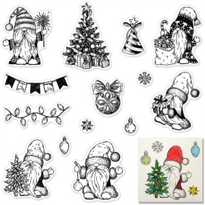 Gabonetako zigilu gardena txartelak egiteko eta Gabonetako gaia apaintzeko erabiltzen da Santa Claus silikonazko zigilu gardena DIY ebakinen hornidura erliebea paperezko txartela album dekorazio prozesua Sino Crafts