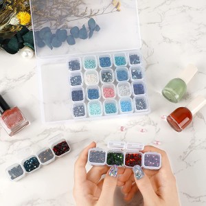 VDPSB-0002 Sino Crafts Plastic 28 Grids Nail Art Diamond DIY Tools Органайзер Чохол Бісер Стрази Шпильки Декорація Коробка для зберігання