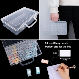 VDPSB-0003 Plastic 64 Grids small bottle Nail DIY Art Diamond Tools Organizer Case Bead Rhinestones Studs Decoration Storage Box