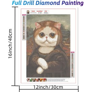 VDP-0002 Diamond Painting Kit Adult Beginner 5D DIY cat lady funny Diamond Art Kit with tool accessories, diamond dot painting digital gem art and crafts for home wall decorating gifts