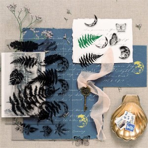 Transparent foob Retro roj hmab pob tshab foob pob tshab silicone pob tshab foob foob siv rau DIY scrapbook card ua kho kom zoo nkauj