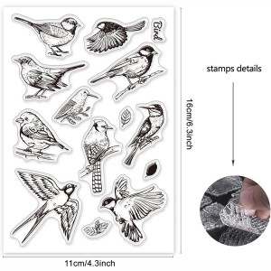 8CP77 Realistic Birds TPR for Card Making Decoration Clear Stamps